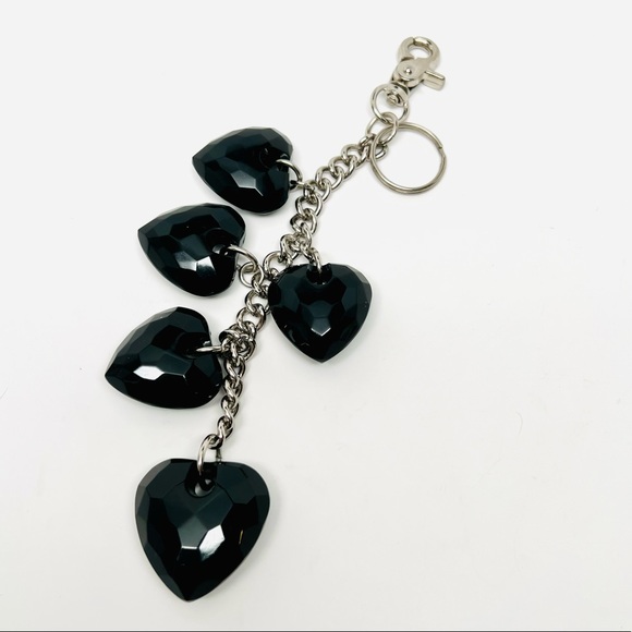 BLACK HEARTS RASIN KEYCHAIN BAG CHARM - Picture 7 of 9
